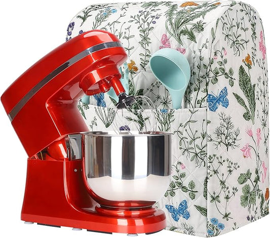 Stand Mixer Cover,Floral and Plants Kitchen Mixer Cover Compatible With 5-8Qt Kitchenaid Hamilton Mixers,Spring Summer Kitchen Decor,Kitchen Aid Mixer Covers,Pioneer Woman Kitchen Aid Mixer Assecories