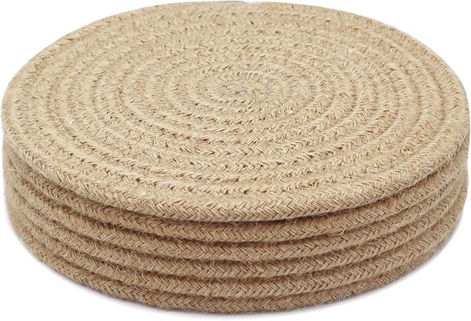 8 Inch Trivets for Hot Dishes, Hot Pots and Pans, Thick Heat Resistant Large Coaster for Kitchen, Hot Pads, Kitchen Essentials, Kitchen Decor for Table & Countertop, 6 Pcs