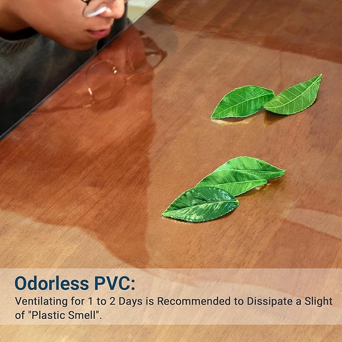 Clear Table Cover Protector Rectangle 36 x 72 Inch, 1.5mm Transparent Plastic Table Protector Waterproof, Anti-Scratch Clear Desk Mat for Office Desktop Dresser Dining Table, FDA Compliant