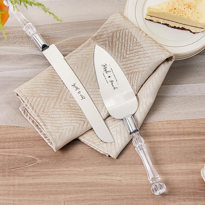 AW BRIDAL Personalized Birthday Cake Knife and Server Set - Cake Knife 13.2 Inch, Cake Server 10.8 Inch Couples Gifts for Anniversary Bridal Shower//DK001CPP69//