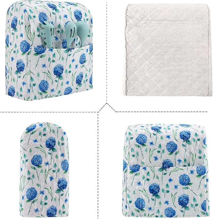 Stand Mixer Cover,Hydrangea Kitchen Mixer Cover Compatible With 5-8 Qt Kitchenaid Hamilton Mixers,Spring Summer Kitchen Decor,Kitchen Aid Mixer Covers,Pioneer Woman Kitchen Aid Mixer Assecories