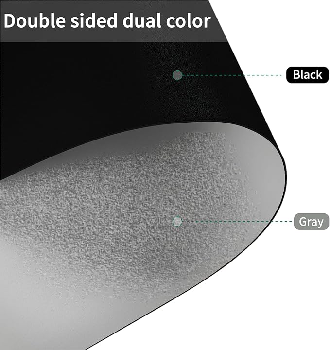 Leather Desk Mat,1.8mm Thick,15.75x63 Inch Desk Cover,Desk Protector Mat,Dresser Cover Top,Vanity Cover,Vanity Cover Top Protector,Black Table Protector(Black+Gray,15.75x63)