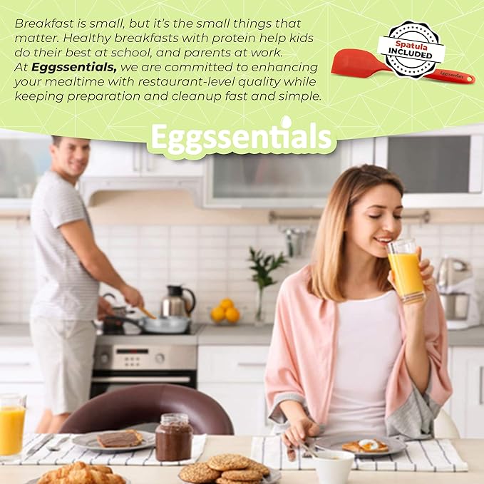 Eggssentials Egg Poacher Pan Nonstick Poached Egg Maker, Stainless Steel Egg Poaching Pan, Poached Eggs Cooker Food Grade Safe PFOA Free with Spatula, Egg Poachers Cookware