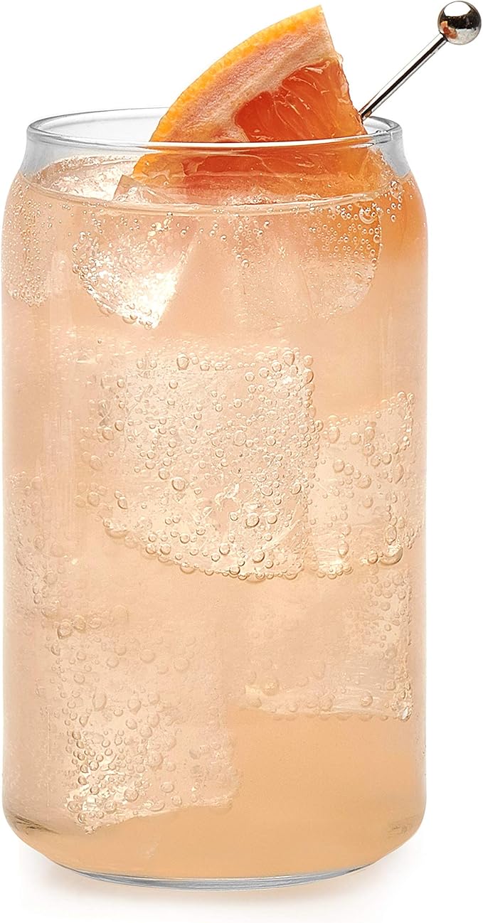 Libbey Can Shaped Beer Glass - 16 oz - 4 PACK w/ Pourer