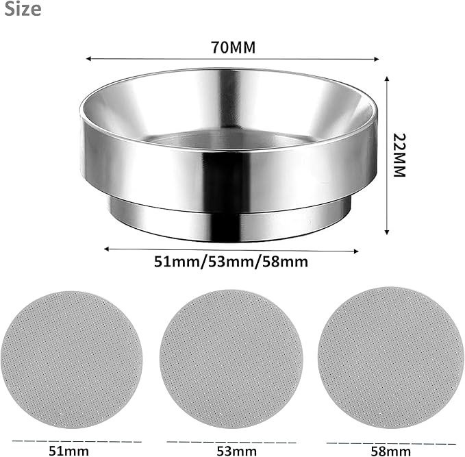 51mm Espresso Dosing Funnel and Puck Screen Set, Coffee Dosing Ring Aluminum - Image 2