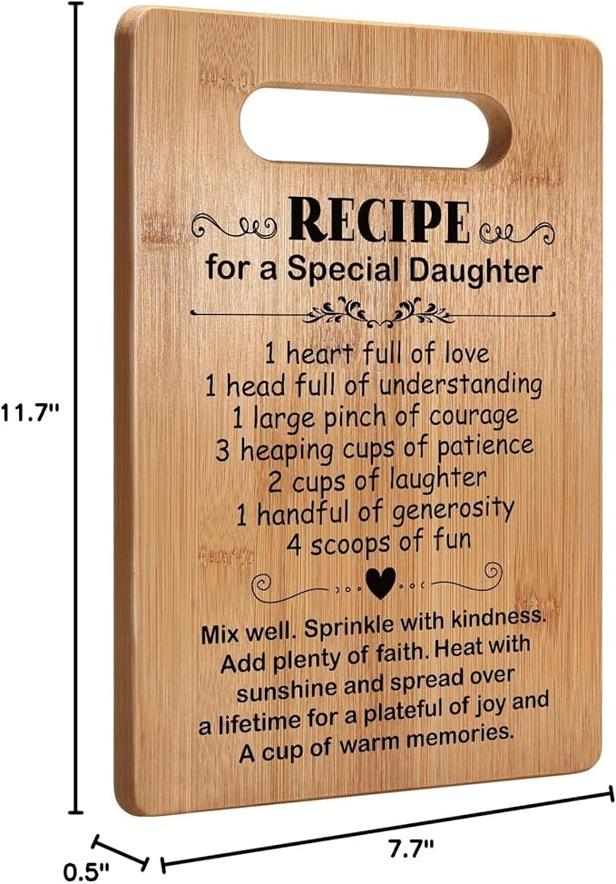 Daughter Birthday Gifts from Mom Dad Parents, Popular Daughter Cutting Board Gift for Mothers Day, Wedding, Christmas