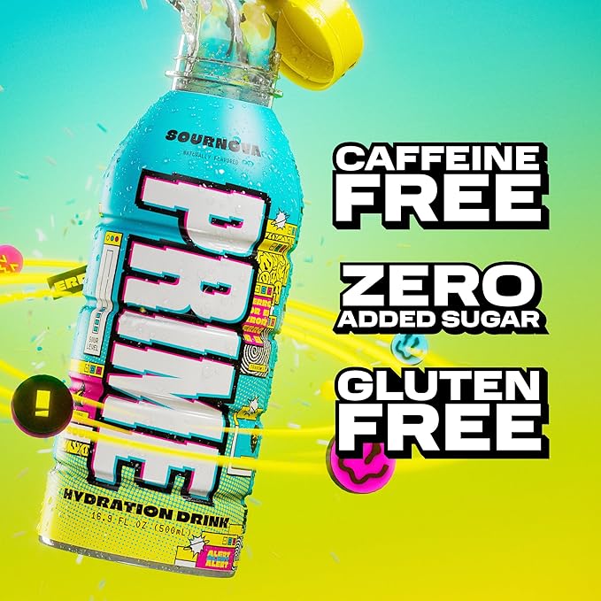 PRIME Hydration SOURNOVA, Sports Drinks, Electrolyte Enhanced for Replenishing Fluids, 250mg BCAAs, B Vitamins, Antioxidants, Low Sugar, 16.9 Fl Oz, 12 Pack