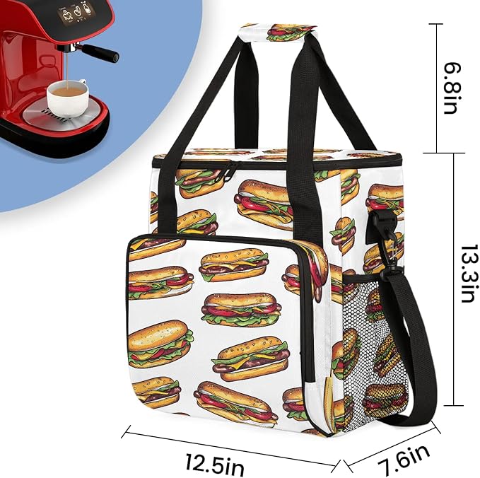 Hot Dog Coffee Maker Travel Bag, Food Insulated Grocery Bag Travel Picnic - Image 2