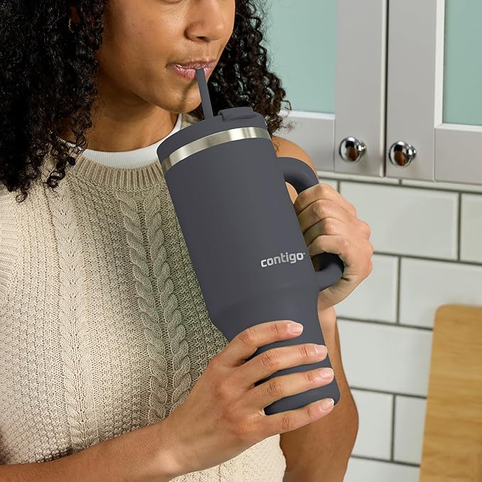 Contigo Streeterville 40oz Tumbler, Stainless Steel Vacuum Insulated, Leak-Proof, Cold for 29 Hours, Darkstone (Pack of 4)
