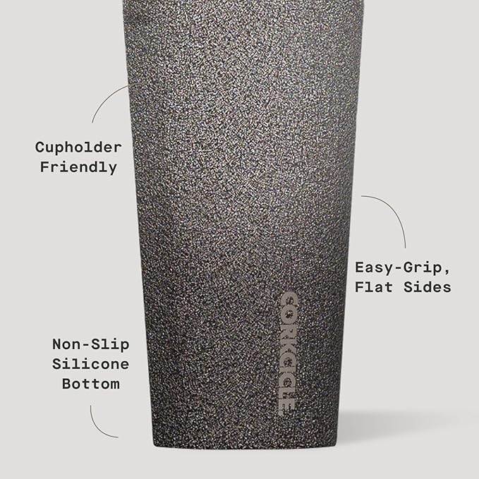 Corkcicle Classic Tumbler - Keeps Drinks Cold for 9 Hours & Hot for 3 - Triple-Insulated Stainless Steel - Holiday Tumbler Gift - 16 oz - Steel Shadow