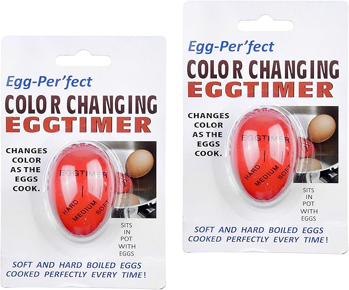 Kare & Kind Egg Timer 2X Pack - Color Changing Indicator - Soft, Medium and Hard Boiled Eggs - Heat Sensitive - Safe Durable Kitchen Aid - Gift and Home Use