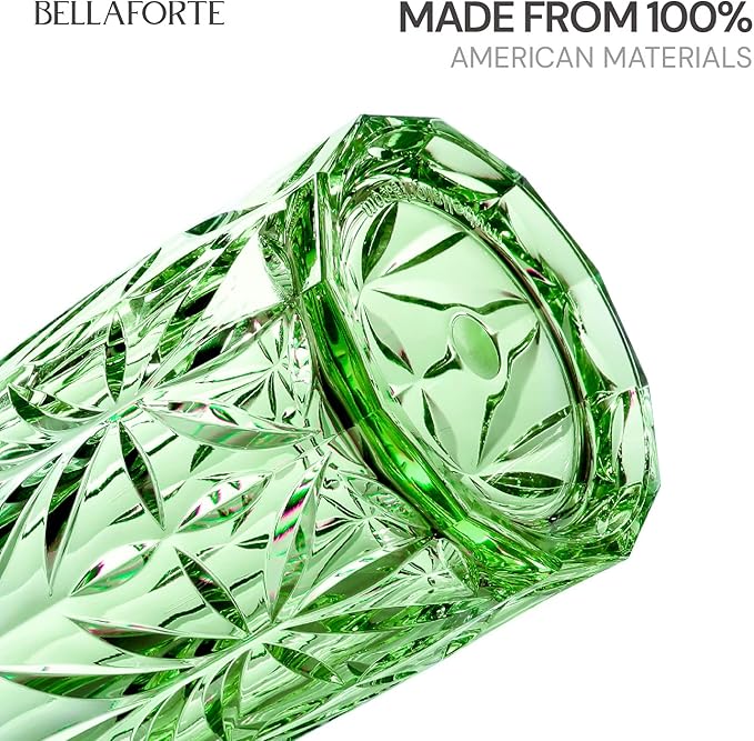 BELLAFORTE Shatterproof Tritan Tall Tumbler, Set of 4, 18oz - Myrtle Beach Drinking Glasses - Unbreakable Plastic Drinking Glasses for Gifting, Parties, New Year - BPA Free - Dishwasher Safe - Green