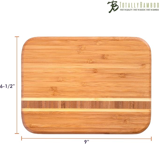 Totally Bamboo Barbados Bamboo Wood Cutting Board, 9" x 6.5"