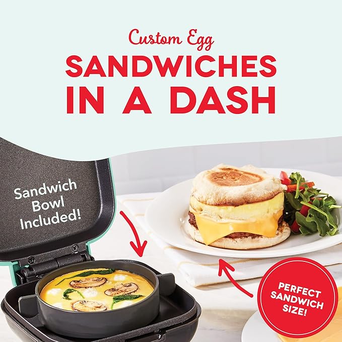 DASH Deluxe Sous Vide Style Egg Bite Maker with Silicone Molds for Breakfast Sandwiches, Healthy Snacks or Desserts, Keto & Paleo Friendly, (1 large, 4 mini) - Red