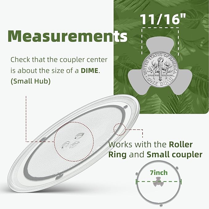Smallest 9.6 Inch Microwave Plate Replacement Compatible With Panasonic Microwave Glass Plate F06016D00XN, 9.6" Microwave Plate Replacement for Nostalgia 0.7 cu.ft. 700W small retro microwaves