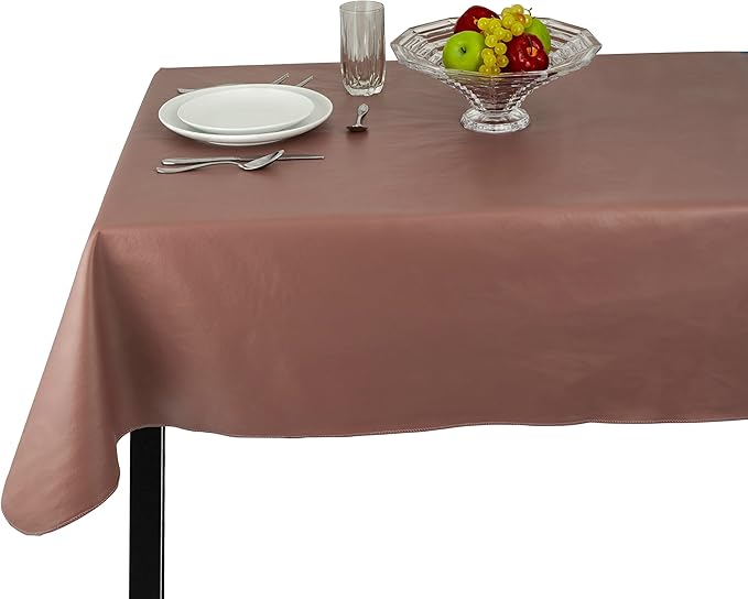 Yourtablecloth Heavy Duty Vinyl Rectangle or Square Tablecloth – 6 Gauge Heavy Duty Tablecloth – Flannel Backed – Wipeable Tablecloth with Vivid Colors & Many Sizes 52 x 70 Orange