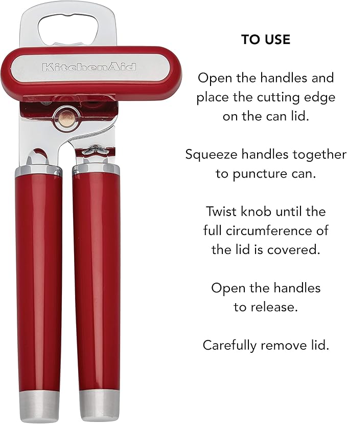 KitchenAid KO199OHERA Gourmet Multifunction Can Opener, One Size, Matte Red (Pack of 12)