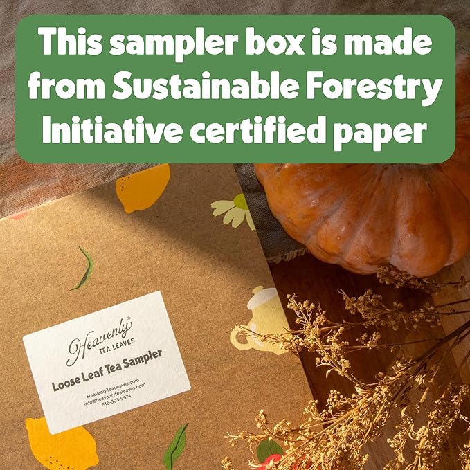 Heavenly Tea Leaves Organic 9 Flavor Variety Pack | Loose Leaf Tea Sampler (Approximately 90 Cups) | Premium Gift Set Assortment of Green, Herbal, Black & White Teas | Hot or Iced, High to No Caffeine
