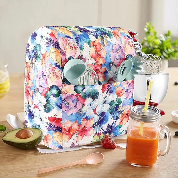 Kitchen Aid Mixer Cover,Kitchen Stand Mixer Cover Compatible With 5-8 Quart Kitchenaid Hamilton Mixers,Kitchen Aid Covers for Stand Mixer With Pockets,Kitchen Aid Mixer Assecories