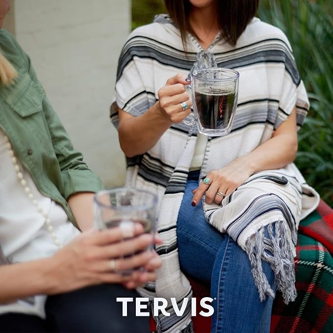 Tervis Clear & Colorful Tabletop Made in USA Double Walled Insulated Tumbler Travel Cup Keeps Drinks Cold & Hot, 16oz Mug, Quartz