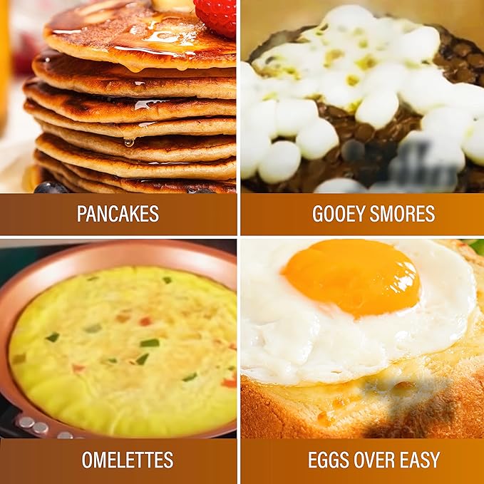 Gotham Steel Double Sided Pan, The Perfect Pancake Maker – Ceramic Nonstick Copper Easy to Flip Pancake Griddle for Fluffy Pancakes, Omelette Maker, Frittata Maker & More! Dishwasher Safe