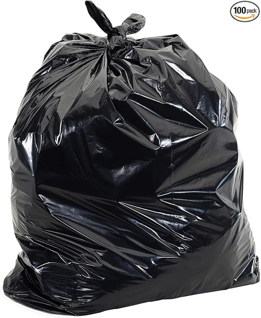 Aluf Plastics RCT-45X Star Sealed Coreless Rolls with E-Z Tie Flap Closure, 45 gal, Polyethylene, 40" x 46", Black (Pack of 100)
