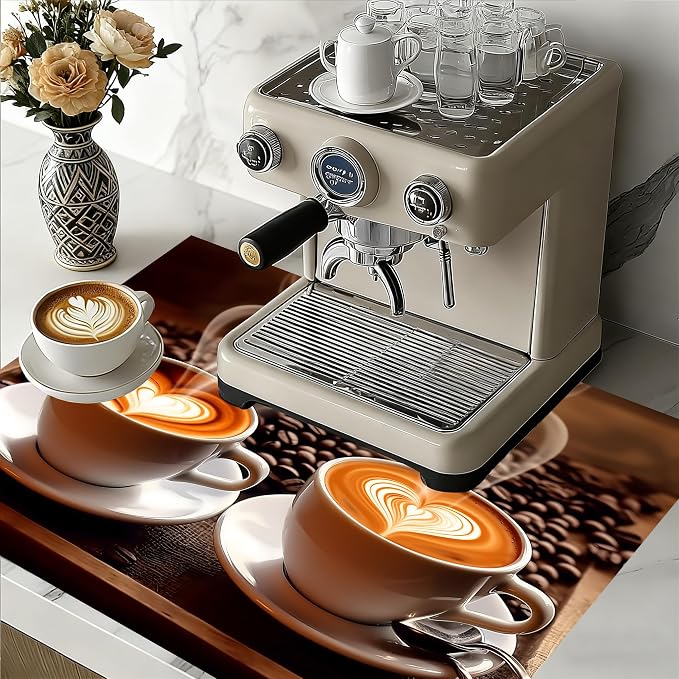 Coffee Cup Stove Top Cover 28.3 x 20.5 Inches, Heat Resistant Glass Stove - Image 2