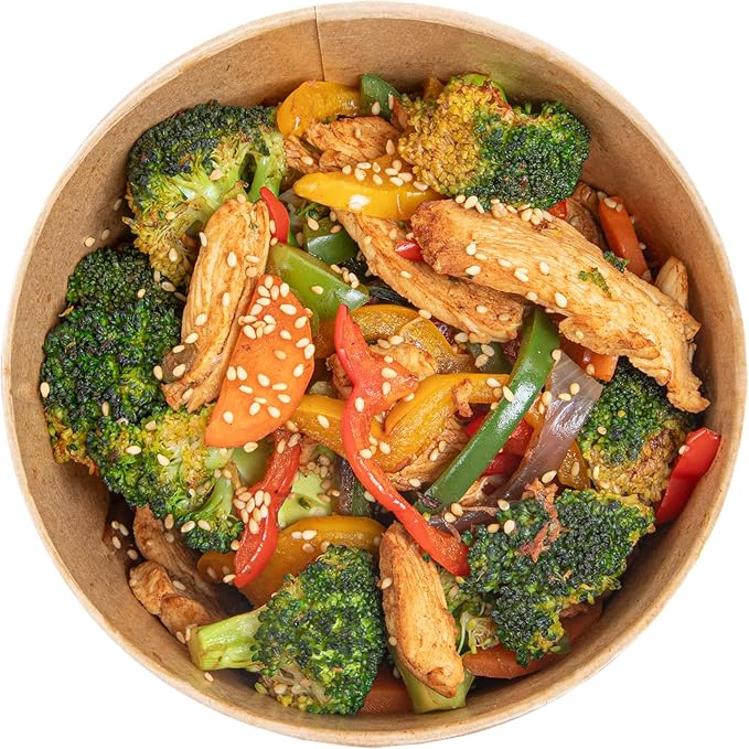 Restaurantware Compostable Paper Food Containers 200 Pack Of 34 oz BPI-Certified Round Kraft Salad Bowls Disposable Grease-Resistant Meal Prep Take Out Containers For Ice Creams, Soups, Snacks