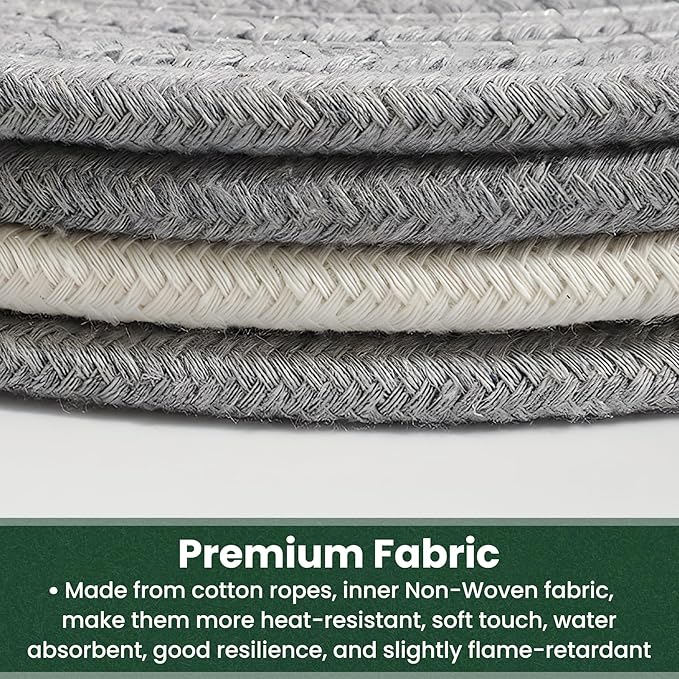 8 Inch Trivets for Hot Dishes, Hot Pots and Pans, Thick Heat Resistant Large Coaster for Kitchen, Hot Pads, Kitchen Essentials, Kitchen Decor for Table & Countertop, 6 Pcs