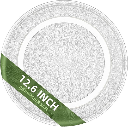 12.6" microwave turntable plate replacement KitchenAid Glass Plate Compatible with 12 5/8 inch WPW10267856 Whirlpool Microwave Glass Turntable