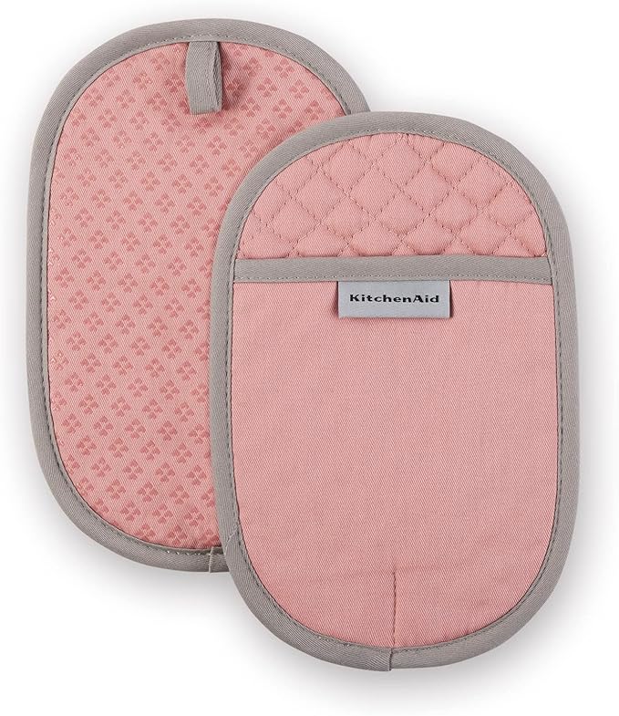 KitchenAid Asteroid Pot Holder 2-Pack Set, Dried Rose, 6.5"x10"