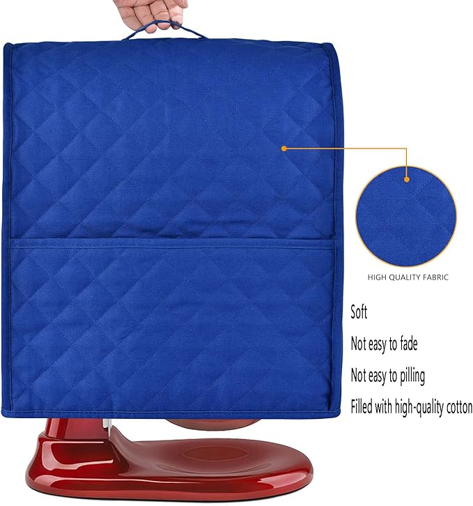 Stand Mixer Cover compatible with Kitchenaid Mixer, Fits All Tilt Head & Bowl Lift Models,Pure Cottot,Fine, Soft, Not Easy to Fade, Not Easy To Pilling. (Fits for 4.5-Quart and All 5-Quart, Blue)