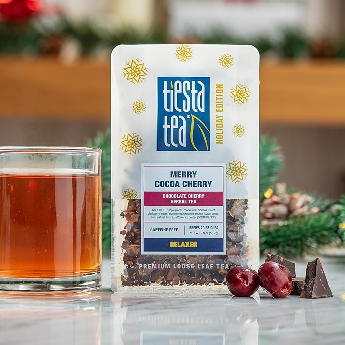 Tiesta Tea - Santa's Bag Tea Gift Set, High to Non Caffeinated Variety Pack, Make Hot & Iced, Assorted Blends with Black, Rooibos, and Herbal, 5 Individual Resealable Pouches