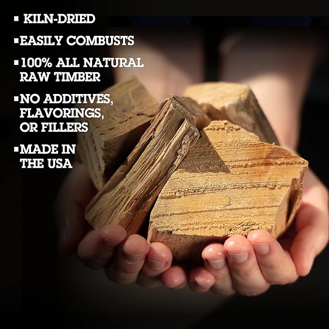 Camerons All Natural Oak Wood Chunks for Smoking Meat - 420 Cu. in. Box, Approx 5 Pounds - Kiln Dried Large Cut BBQ Wood Chips for Smoker - Barbecue Chunks Smoker Accessories - Grilling Gifts for Men