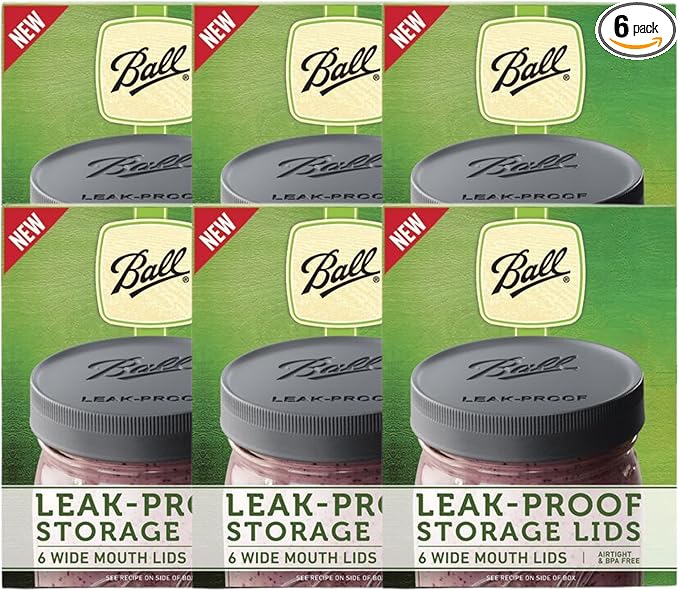Ball Mason Jar Leak-Proof Lids, Wide Mouth, 6 CT (Pack of 6)