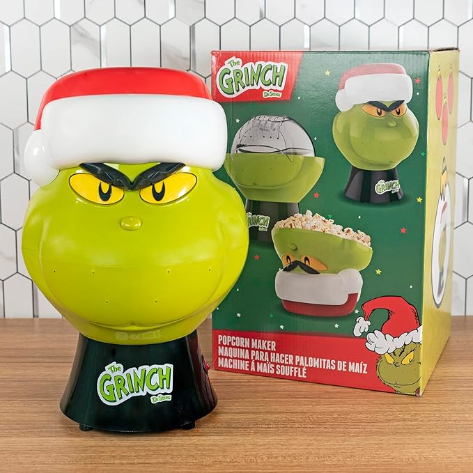 Uncanny Brands Dr. Seuss The Grinch Popcorn Maker- Dr. Seuss Kitchen Appliance