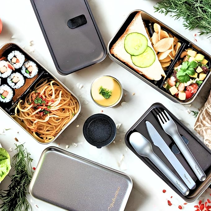LEAK Proof Stackable Stainless Steel Bento Box |Stainless Steel Lunch Box Adult| Metal Bento box|Metal Japanese Lunch Container |large compartment| Korean bentobox| Non toxic|Microwave safe