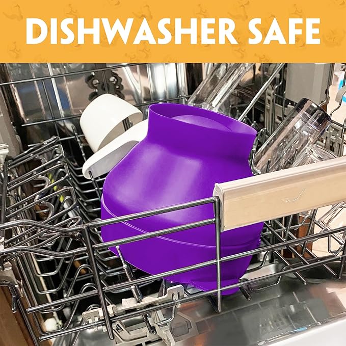 The Original Korcci Microwaveable Silicone Popcorn Popper, Microwave Popcorn Popper, Collapsible Microwave Popcorn Maker Bowl, No Oil Needed, Use In Microwave, Dishwasher Safe (Purple)