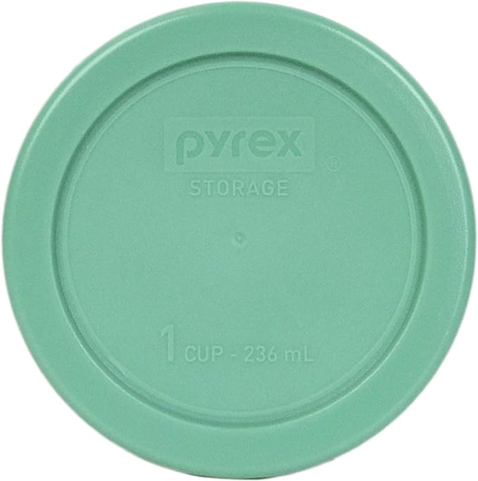Pyrex 7202-PC 1-Cup Green Food Storage Replacement Lid (6 Pack) - Made in USA