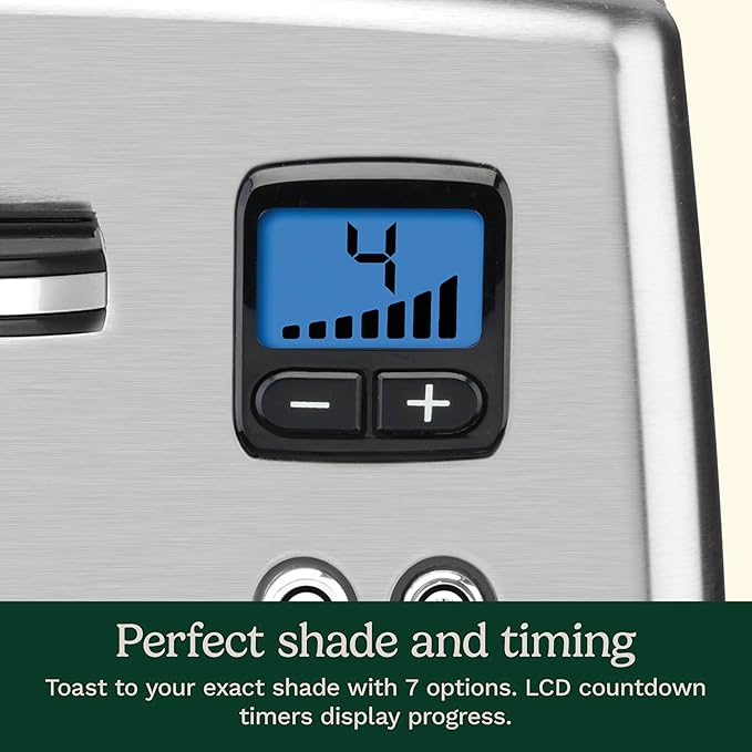 Cuisinart 4 Slice Countdown Motorized Toaster, Compact Bread Toaster with Extra-Wide Slots for Toasting Bread, French Toast, Bagels and Pastries, Defrost & Reheat Functions, CPT-435P1, Stainless Steel