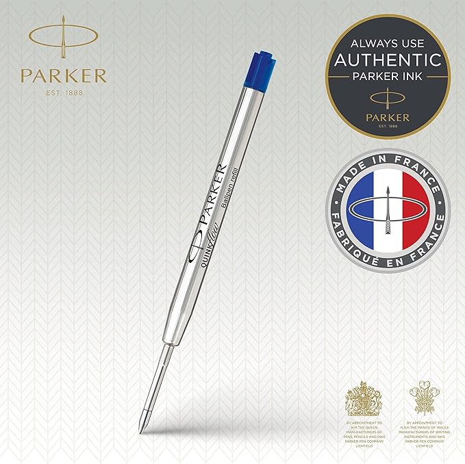 Parker QUINKflow Ballpoint Pen Ink Refill, Fine Tip, Blue