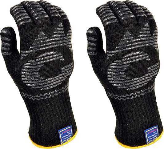 G & F 1682 Dupont Nomex Heat Resistant Gloves for Cooking, Grilling, Fireplace and Oven, Barbecue Pit Mitt, BBQ Gloves, Sold by 1 Piece (Pack of 2)