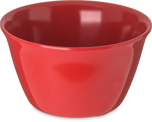 Carlisle FoodService Products Dallas Ware Reusable Plastic Bowl Bouillon Cup Bowl for Home and Restaurant, Melamine, 8 Ounces, Red, (Pack of 24)