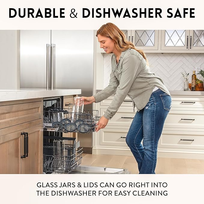 Glass Airtight Canisters with Silicone and Glass Lids – BPA-Free Borosilicate Containers for Food Prep, Storage, Wet or Dry Food Jars for Rice, Tea, Coffee, Candy – Set of 6 (28 oz)