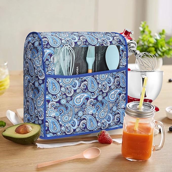 Kitchen Aid Mixer Cover,Kitchen Stand Mixer Cover Compatible With 5-8 Quart Kitchenaid Hamilton Mixers,Kitchen Aid Covers for Stand Mixer With Pockets,Kitchen Aid Mixer Assecories