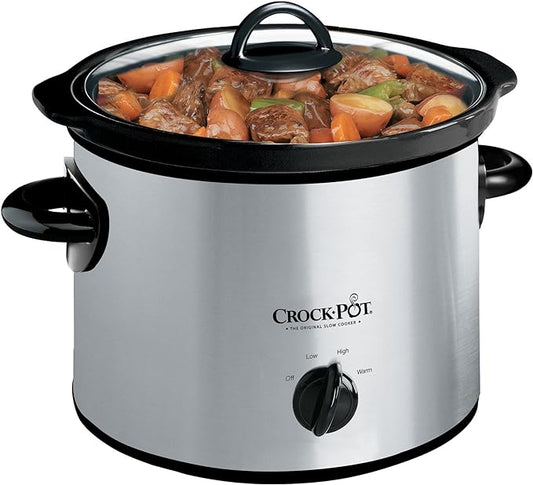 Crockpot Manual 3-Quart Slow Cooker Silver