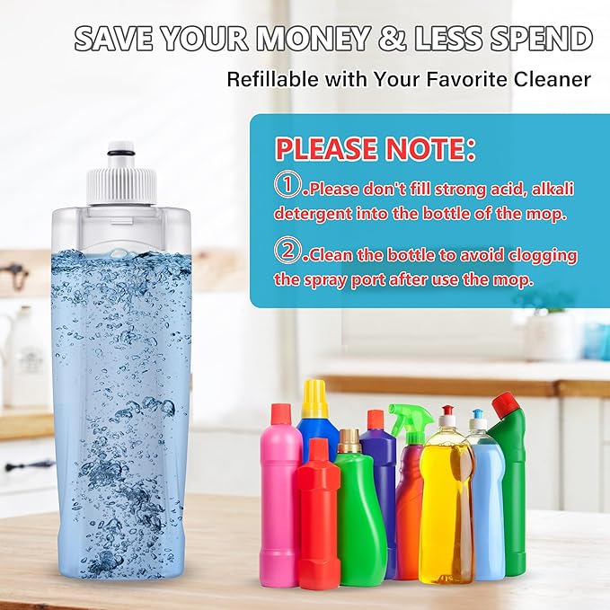 Spray Mops for Hardwood Floor Cleaning: MEXERRIS Wet Dust Dry Mop with 3 Washable Mopping Pads - Flat Floor Mop with Sprayer Home Commercial Use for Wood Laminate Ceramic Tiles Vinyl