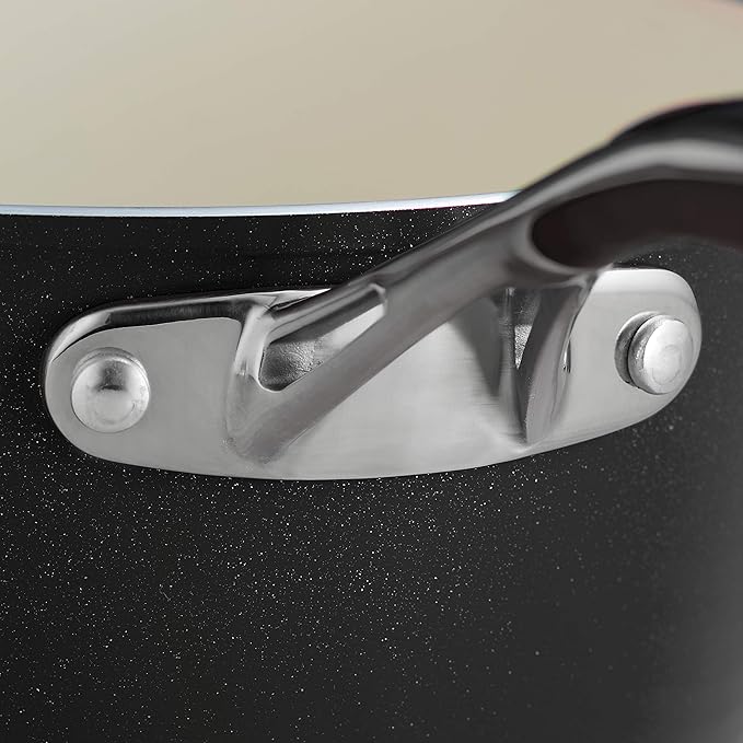 Tramontina Ceramica Deluxe 1.5-Quart Sauce Pan with Glass Lid, Ceramic Non Stick Small Saucepan, Oven-Safe, Metallic Black