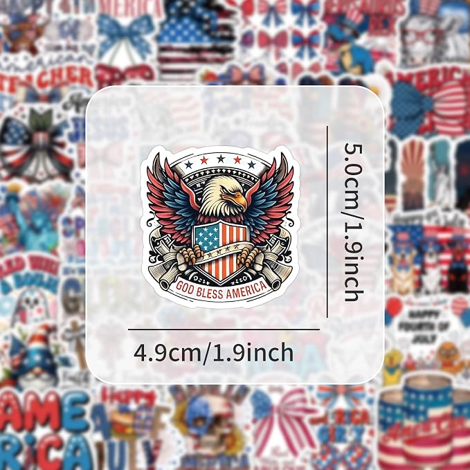 60PCS 4th of July Stickers, American Flag Patriotic Stickers, God Bless America - Image 4
