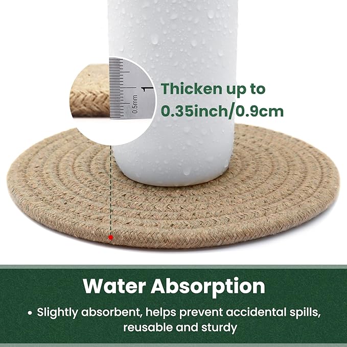 8 Inch Trivets for Hot Dishes, Hot Pots and Pans, Thick Heat Resistant Large Coaster for Kitchen, Hot Pads, Kitchen Essentials, Kitchen Decor for Table & Countertop, 6 Pcs